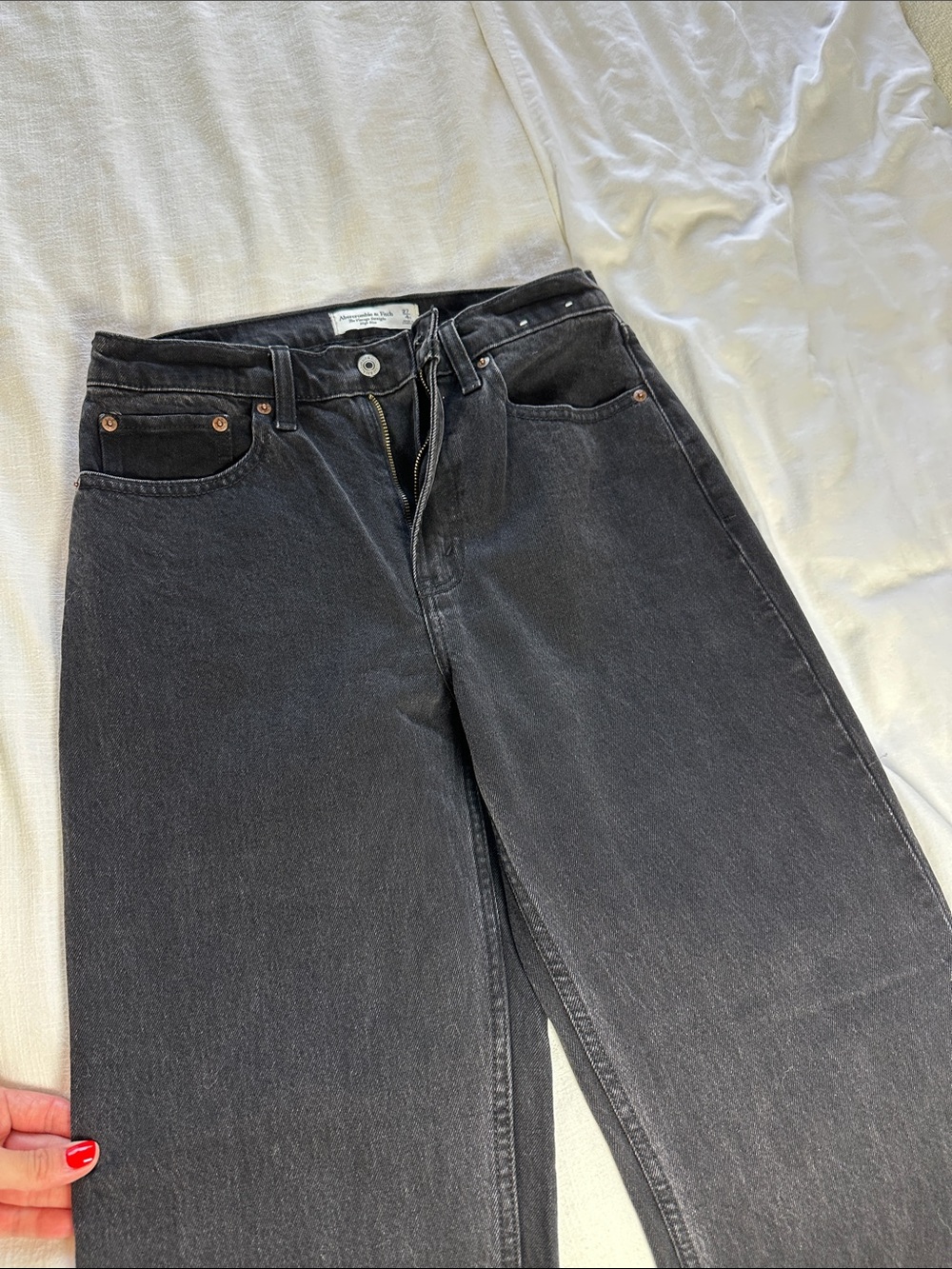 Abercrombie & Fitch Black Straight Leg Jeans